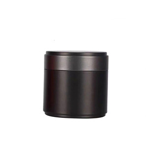 Vintage Child Proof Airtight Tea Box Tinplate Can Matte Black Tin