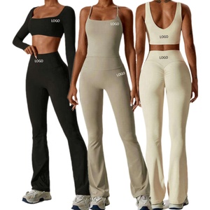 Conjunto Deportivo para Mujer 2024, Ropa de Gimnasio y <span class=keywords><strong>Yoga</strong></span>, Leggings de Cintura Alta, Top Deportivo de Manga Larga - Product Image 1