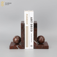Yushi Group moderne décor à la maison blanc noir marbre serre-livres créatif arqué pierre ornements pierre naturelle artisanat serre-livres