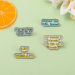 Art is therapy Custom Motivational Inspire Inspirational Enamel <b>Pins</b> <b>Metal</b> Designer Brooches Enamel Lapel <b>Pin</b> Brooch for Gift - Product Image 4