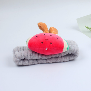 Style doux enfants bébé pastèque velours bandeau élastique dentelle coton bandeau en plastique pour les fêtes d'été mignon Spa bandeau de cheveux - Product Image 4