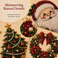 Kit de décorations de Noël à peindre avec des diamants, pendentif DIY 5D en strass et perles pour la décoration de l'arbre de Noël, coffret cadeau