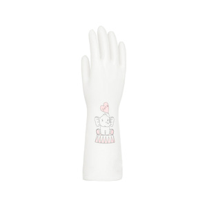 Guantes para lavar platos, de goma, impermeables, con estampado de flores, 32 cm de longitud, para limpieza de cocina - Product Image 2