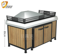 Custom Oem Winkel Display Gondel Supermarkt Rack 1200Mm Houten Mobiele Groente En Fruit Display Plank Vers Voedsel Stand