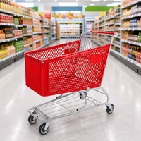 Chariot de courses en plastique résistant aux chocs, couleur et taille personnalisables, pour supermarché et épicerie, chariot à main pratique