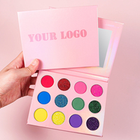 Créez votre propre palette d'ombres à paupières minérales personnalisée à 12 couleurs avec des finitions scintillantes et brillantes hautement pigmentées et résistantes à l'eau