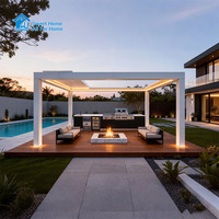 Pergola moderne écologique en aluminium résistante aux intempéries avec toit rétractable, imperméable, pour patio, jardin, gazebo, auvent
