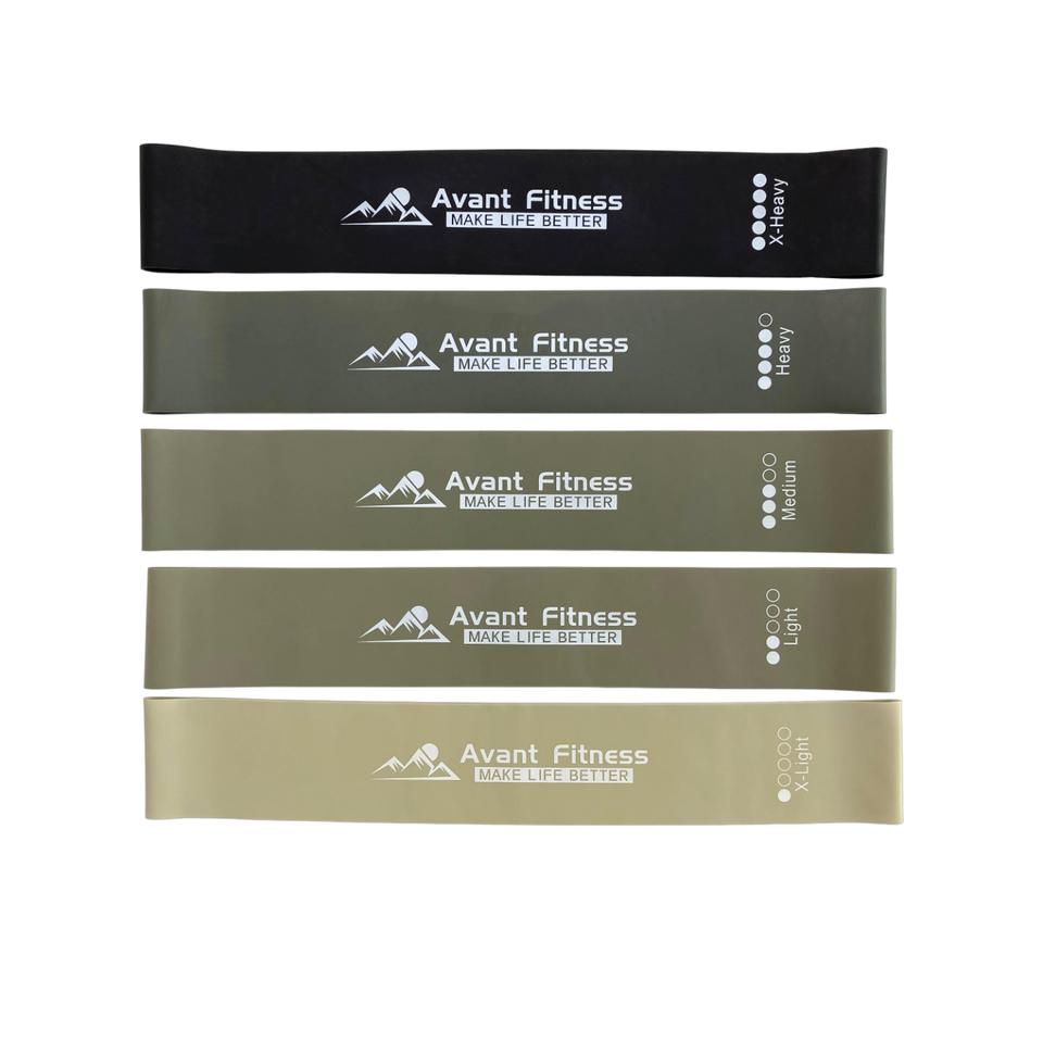 Bandes De Résistance Fitness ZZGO - 5 Niveaux De Force (jaune à Vert), Latex Naturel, Pour Entraînement Maison