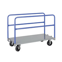 Chariot de manutention robuste en acier avec poignée réglable et 6 roues pour panneaux muraux et entrepôts