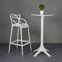 Chaise de bar moderne avec dossier creux et accoudoirs, tabouret léger en plastique, chaise haute de comptoir pour cuisine ouverte, pub, bistrot