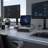 KMFU USB KVM Switch untuk 2 PC Berbagi Keyboard Mouse dengan Pencerminan Layar Perangkat Transfer Data Tanpa Hambatan Hub Plug and Play