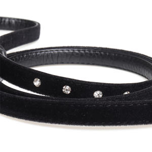 Commercio all'ingrosso di modo piccolo medio grande bling di lustro strass bone modello morbido regolabile in pelle pu pet dog harness con guinzaglio - Product Image 5