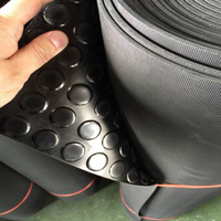 Tapis de sol en caoutchouc noir flexible, antidérapant, imperméable, résistant à l'usure, avec boutons à monnayeur, pour allées de jardin, en rouleau, 3 mm, vente chaude