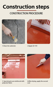 Revestimiento de Goma Roja con Certificación CE para Techos de Concreto, Reflejo del Calor, Resistente a Grietas, Revestimiento Impermeable GX-103 - Product Image 3