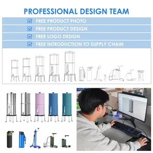 304 Stainless Steel Water Filter Gravity Fed Water Filter System Remove Fluoride Chlorine Bacteria Gravity Water Filter System