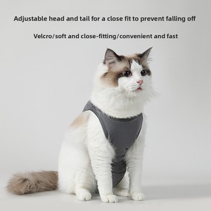 Traje de Recuperación Quirúrgica <span class=keywords><strong>para</strong></span> Gatos, Suave y Elástico, Anti-Lamido y Anti-Escape, Ropa Postoperatoria <span class=keywords><strong>para</strong></span> Gatos, Camiseta Transpirable <span class=keywords><strong>para</strong></span> la Recuperación de Mascotas - Product Image 3