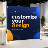 Dinding Display Kain Tension Profesional untuk Konferensi, Pameran Dagang, Media Wall, dan Stan Pemasaran