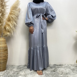 Big Sales Fashionable Polka Dot Satin <b>Dress</b> Made in Soft Luxe Satin Material with Balloon Sleeves and Handy Side Pockets (65310) - Product Image 4