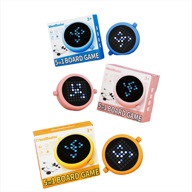 Smart Electronic 5 in 1 Board Game Multi-Function Tic Tac Toe 4 5 in Row Digital Game Handheld Tictactoe Puzzle Games Toy