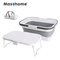 Bacs et seaux de camping en PP TPR, seau de 5 gallons avec couvercle, qualité alimentaire, pour laver, pliable, 20 litres