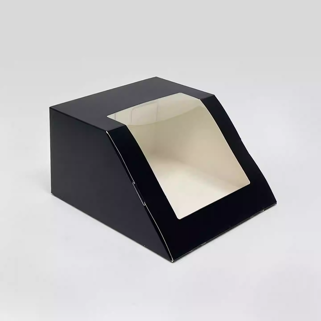 Modern Hat Boxes with Window for Hat Black Paper Fold Storage Container Packing Box for Baseball