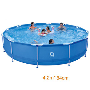 Thiết Kế Khung Thép Tròn Trên Mặt Đất Bán Chạy Bể Bơi Bền Bể Bơi Khung Gia Đình Khổng Lồ - Product Image 4