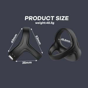 Anneau de pénis électrique vibrateur Clitoris Stimulation manchon temps d'éjaculation anneau de pénis jouets sexuels pour hommes anneaux de chasteté pour hommes - Product Image 4