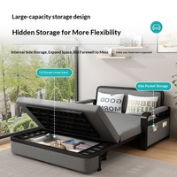 Sofá Cama Plegable de Doble Uso para Apartamentos Pequeños, Multifuncional, Extensible, con Tela Lavable y Estructura Metálica