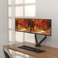 Support double moniteur à ressort à gaz, entièrement articulé, pour écrans d'ordinateur de 13 à 32 pouces, vente en gros