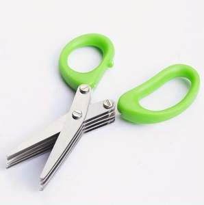 Ciseaux de cuisine multifonctionnels pour hacher les herbes et les oignons, outil de cuisine à lames multiples en acier inoxydable - Product Image 1