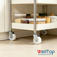 WELLTOP Vente Chaude Accessoires de Meubles Quincaillerie Roulettes Pivotantes Blanches en PP pour Armoire, Tiroir et Boîte de Rangement