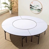 Table ronde pliable robuste pour mariage, hôtel, salle à manger, table ronde pliable blanche pour événements, banquet