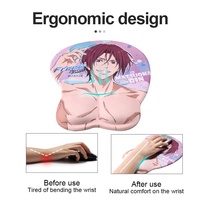 Tapis de souris 3D Jojo Tequila Girl Anime Boobs avec repose-poignet en silicone, tapis de jeu pour souris en gel pour le bureau et la maison