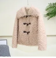 Abrigo de Piel de Oveja Genuina de Lujo para Mujer, Invierno 2026, Chaqueta con Cuello de Borrego JT637