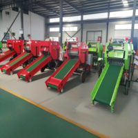 Enrouleuse de balles de paille jaunes pour ensilage, machine d'emballage automatique de fourrage rond
