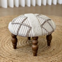 Pouf ou banc à chaussures en papier fait main importé de Chine, design néoclassique, touffeté, siège bas, repose-pieds