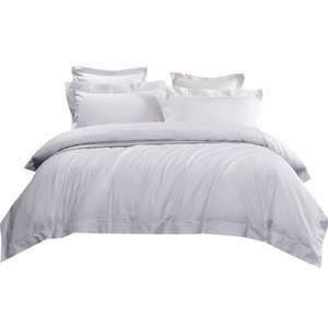 Ensemble <span class=keywords><strong>de</strong></span> trois pièces <span class=keywords><strong>d</strong></span>'<span class=keywords><strong>hôtel</strong></span> <span class=keywords><strong>de</strong></span> <span class=keywords><strong>luxe</strong></span> 100% coton taie <span class=keywords><strong>d</strong></span>'oreiller drap <span class=keywords><strong>de</strong></span> lit couleur unie blanc confortable et respirant <span class=keywords><strong>literie</strong></span> couette - Product Image 6