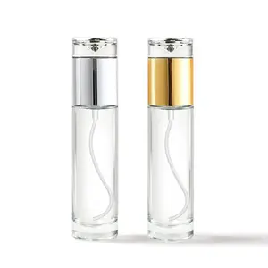 High Quality 30ml 50ml 100ml Clear Frost Round Empty Luxury Skin Care Cosmetic Cream Glass Bottles and Jars for Packing