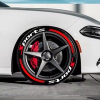 Deportes decorativos rayas 3D letra PVC goma coche motocicleta neumático rueda llanta pegatinas