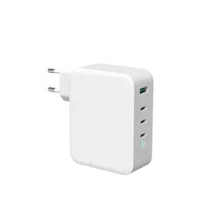 Adaptor pengisi daya Cepat 130W GaN, pengisi daya 4 port Tipe C USB 3c1a untuk ponsel/laptop/pad