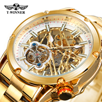 Montres mécaniques en acier inoxydable de luxe pour hommes T-WINNER, nouvelle collection, squelette