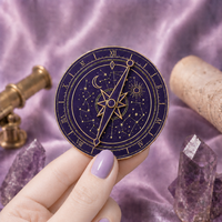 Nouvelle Arrivée : Pins de revers rotatifs plaqués émail, badges métalliques rotatifs personnalisés Astrologie Zodiaque, Vente en gros