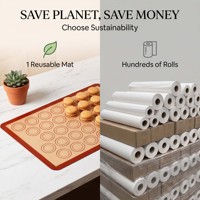 Tapis de cuisson en silicone platine 300*400*0.7mm avec marquages pour biscuits, résistant à la chaleur, réutilisable, personnalisé en usine pour boulangerie domestique