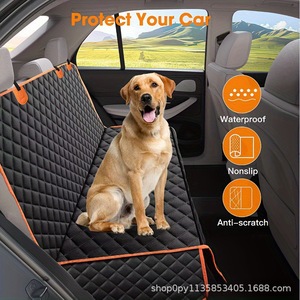Pet Backseat <b>Cover</b> Waterproof Polyester Rectangle Solid Color Four Seasons Use For Dog Cat Car Seat Protection - Product Image 3