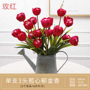 Decoraciones navideñas para bodas en interiores Real Touch PU Tulipán Flores Estilo natural <span class=keywords><strong>Tulipanes</strong></span> de látex artificiales para Navidad Halloween - Product Image 5