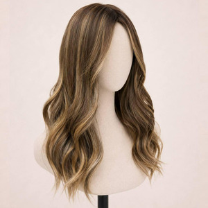 Pelucas de Cabello Humano Virgen Brasileño con Cierre Frontal de Encaje 13x4, <span class=keywords><strong>Balayage</strong></span> Marrón Miel Rubio, Pre-arrancadas, Sin Pegamento, Ondas Corporales - Product Image 4