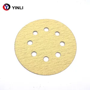 Paper Sand 8 Holes Yellow Round Auto Body Finishing Sand Paper