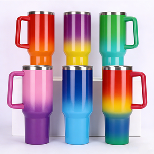 Tumbler Termico Personalizzato con Logo, Antigoccia, con Cannuccia Ribaltabile, Vendita all'Ingrosso, Tazza Termica in Acciaio Inox per Caffè, 40oz 50oz, Effetto Leopardato Brillante - Product Image 1