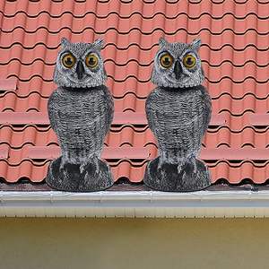 360 डिग्री घूर्णन हेड प्लास्टिक गार्डन पक्षियों को डर लगता है पशु सजावट मोडल कौवा - Product Image 5