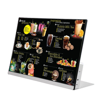 Menu numérique électronique de bureau de 21,5 pouces en forme de L pour restaurants, magasins de boissons, publicité, panneau de menu LCD